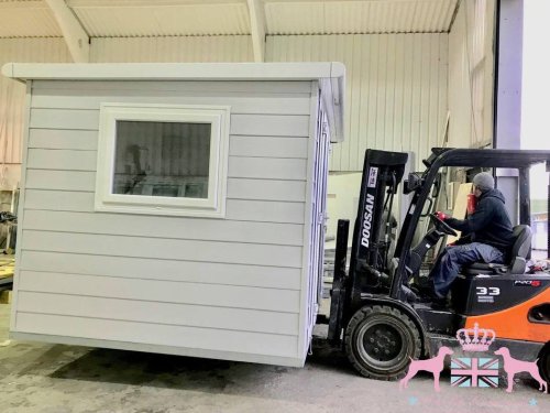 10x8 Groom pod with wood effect cladding in grey with a bespoke two tone conversion with extras