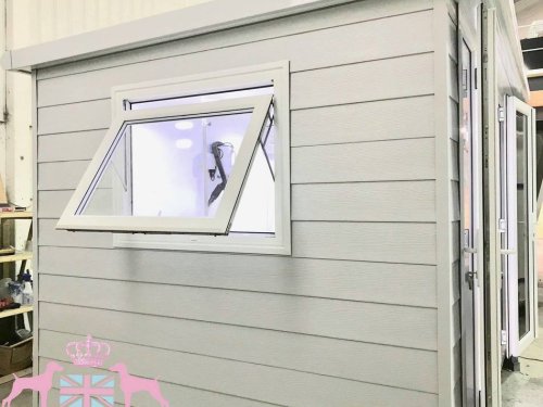 10x8 Groom pod with wood effect cladding in grey with a bespoke two tone conversion with extras