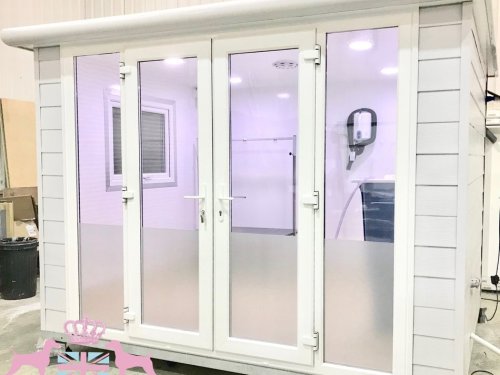 10x8 Groom pod with wood effect cladding in grey with a bespoke two tone conversion with extras