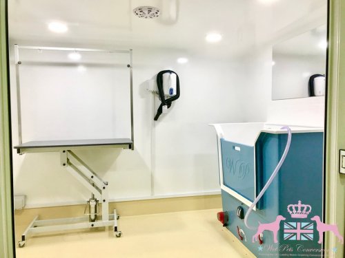 10x8 Groom pod with wood effect cladding in grey with a bespoke two tone conversion with extras