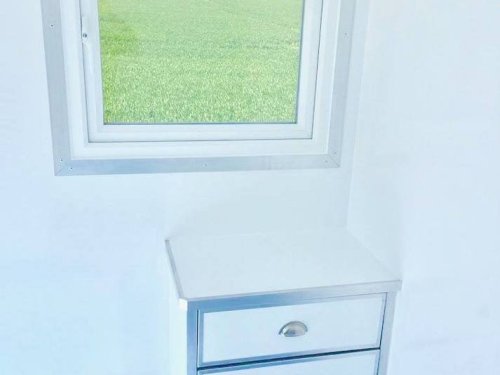 7x8 ft Pod only with custom storage units, stable door and large opening window